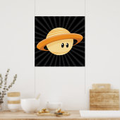 Cute Saturn Planet Poster (Keuken)