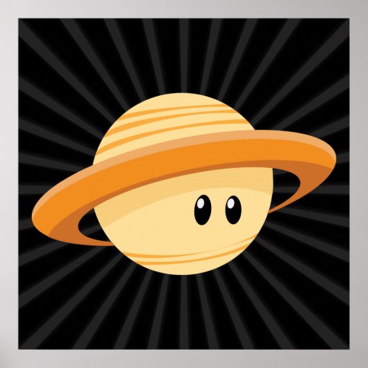 Cute Saturn Planet Poster (Voorkant)
