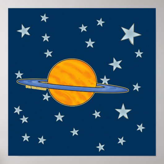 Cute Saturn Poster (Voorkant)