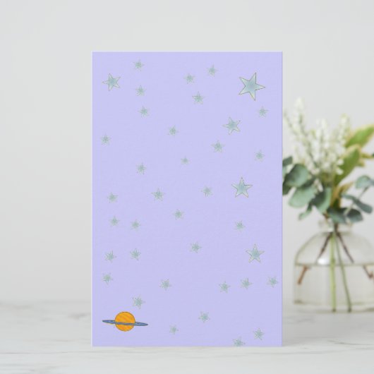 Cute Saturn Stationery Briefpapier (Staand voorkant)