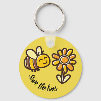 Cute Save the bees sleutelhanger gift
