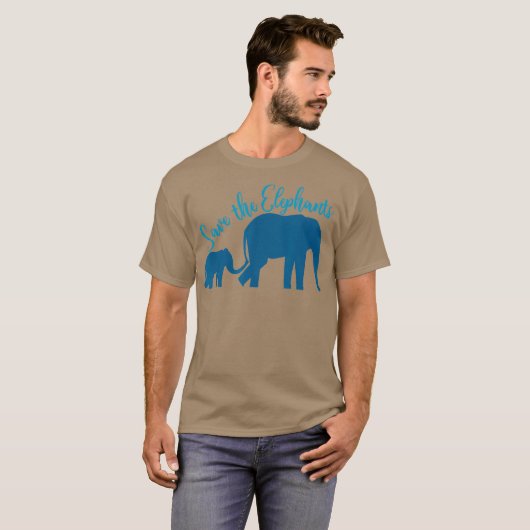 Cute Save the Elephants Beauful Elephant Lover T-shirt (Voorkant volledig)