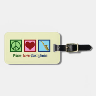 Cute Saxophone Bagagelabel