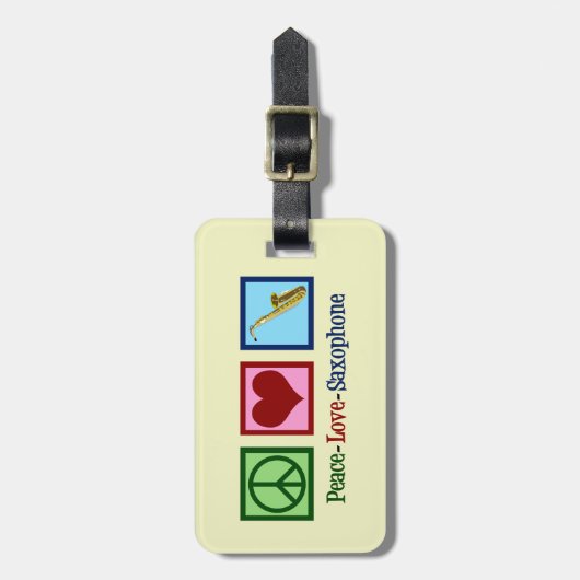 Cute Saxophone Bagagelabel (Voorkant verticaal)