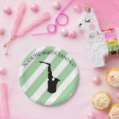 Cute Saxophone Rock- en Rollmuziekinstrumenten Papieren Bordje (Feest)