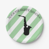 Cute Saxophone Rock- en Rollmuziekinstrumenten Papieren Bordje (Voorkant)