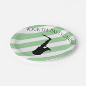 Cute Saxophone Rock- en Rollmuziekinstrumenten Papieren Bordje (Gekanteld)