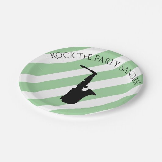 Cute Saxophone Rock- en Rollmuziekinstrumenten Papieren Bordje (Gekanteld)