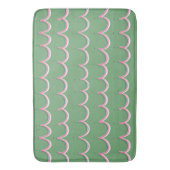 Cute Scallop Green and Pink Bath Mat (Voorkant Verticaal)