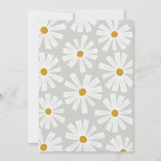 Cute Scandi Daisy Baby shower Invitation Kaart (Achterkant)
