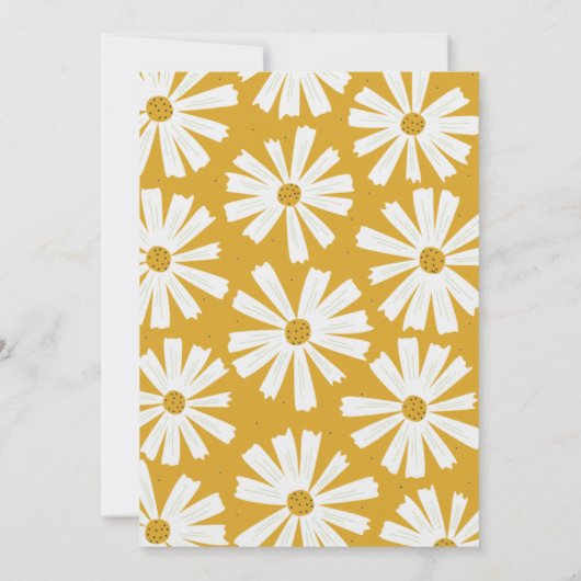 Cute Scandi Daisy Baby shower Invitation Kaart (Achterkant)