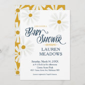Cute Scandi Daisy Baby shower Invitation Kaart (Voorkant / Achterkant)