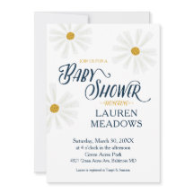Cute Scandi Daisy Baby shower Invitation