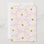 Cute Scandi Daisy Baby shower Invitation Kaart (Achterkant)