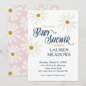 Cute Scandi Daisy Baby shower Invitation Kaart (Voorkant / Achterkant)