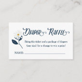 Cute Scandi Daisy Diaper Raffle Ticket Enclosure C Informatiekaartje (Voorkant)
