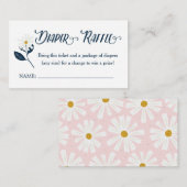 Cute Scandi Daisy Diaper Raffle Ticket Enclosure C Informatiekaartje (Voorkant / Achterkant)