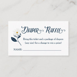 Cute Scandi Daisy Diaper Raffle Ticket Informatiekaartje