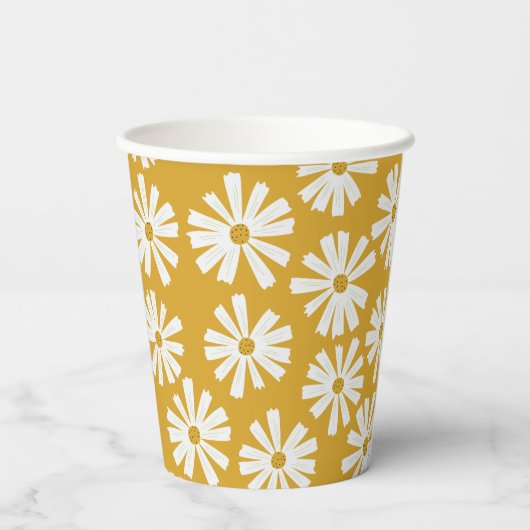 Cute Scandi Daisy Paper Cups Papieren Bekers (Achterkant)