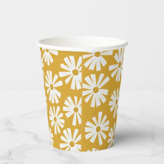Cute Scandi Daisy Paper Cups Papieren Bekers (Rechts)