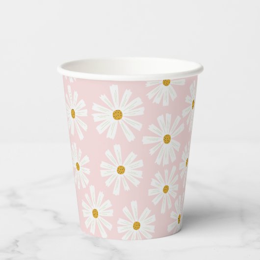 Cute Scandi Daisy Papieren Bekers (Achterkant)
