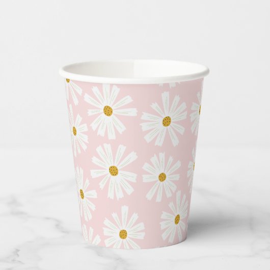 Cute Scandi Daisy Papieren Bekers (Links)