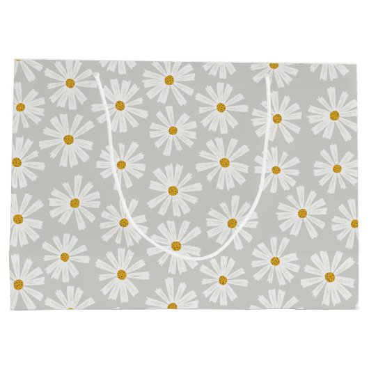 Cute Scandi Daisy Wrapping Large Gift Bag Groot Cadeauzakje (Achterkant)