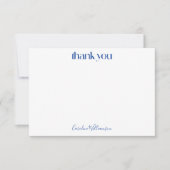 Cute Scandi Folk Flowers in Blue Baby shower Bedankkaart (Voorkant)