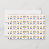 Cute Scandi Folk Flowers in Blue Baby shower Bedankkaart (Achterkant)