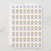 Cute Scandi Folk Flowers in Blue Baby shower Kaart (Achterkant)