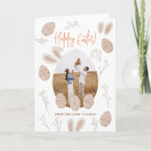 Cute Scandi happy Easter waterverf foto Feestdagen Kaart (Voorkant)