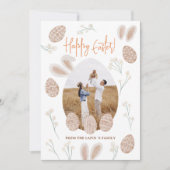 Cute Scandi happy Easter waterverf foto Feestdagenkaart (Voorkant)