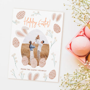 Cute Scandi happy Easter waterverf foto Feestdagenkaart