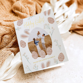 Cute Scandi happy Easter waterverf foto Folie Wenskaart
