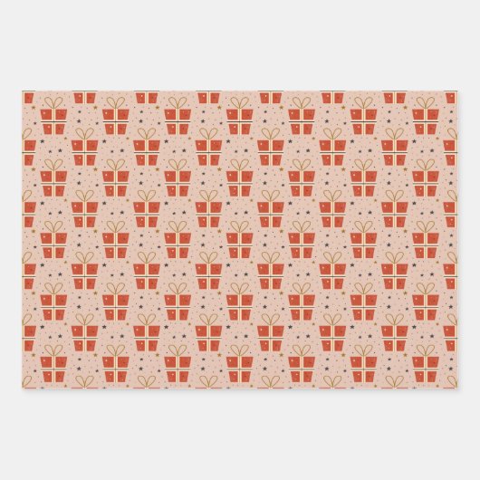 Cute Scandi Holiday Patronen Inpakpapier Vel (Voorkant 3)