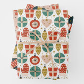 Cute Scandi Holiday Patronen Inpakpapier Vel (In situ)