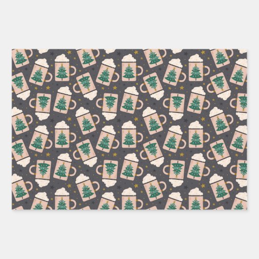 Cute Scandi-kerstpatronen Inpakpapier Vel (Voorkant 2)