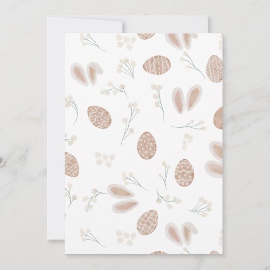 Cute Scandi Paasbrunch-eierjachtkerij-waterverf Kaart (Achterkant)