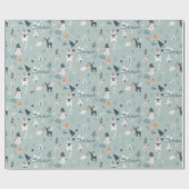 Cute scandi winter met kerstpatronen cadeaupapier (Vlak)