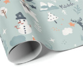 Cute scandi winter met kerstpatronen cadeaupapier (Rol Hoek)