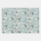 Cute scandi winter met kerstpatronen inpakpapier vel (Voorkant)