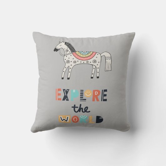 Cute Scandia Horse Exken World Kussen (Achterkant)