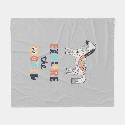 Cute Scandia Horse Ontdek de wereld Fleece Deken (Voorkant (Horizontaal))