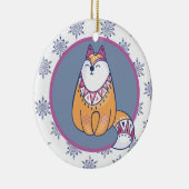 Cute Scandinadic Style Fox Kinder, persoonlijk Keramisch Ornament (Rechts)