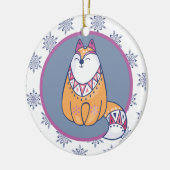 Cute Scandinadic Style Fox Kinder, persoonlijk Keramisch Ornament (Links)