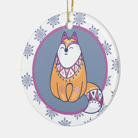 Cute Scandinadic Style Fox Kinder, persoonlijk Keramisch Ornament (Links)