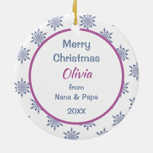 Cute Scandinadic Style Fox Kinder, persoonlijk Keramisch Ornament (Achterkant)