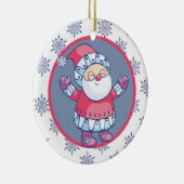 Cute Scandinadic Style Santa Claus Kinder, persoon Keramisch Ornament (Rechts)