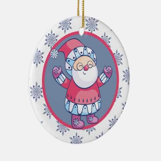 Cute Scandinadic Style Santa Claus Kinder, persoon Keramisch Ornament (Rechts)