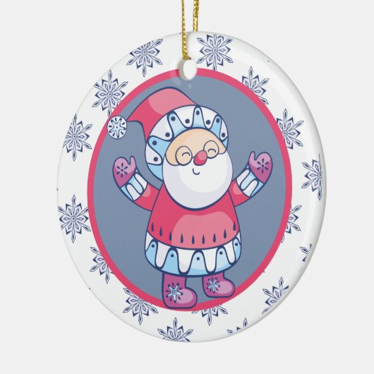 Cute Scandinadic Style Santa Claus Kinder, persoon Keramisch Ornament (Links)